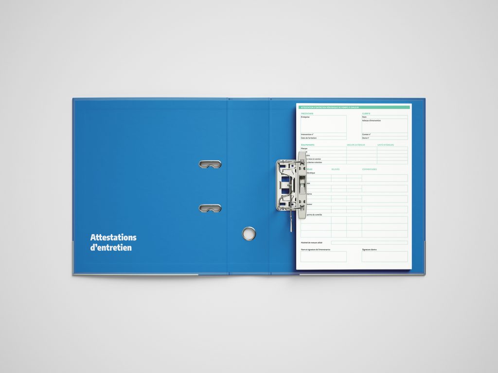 fiche attestation entretien pompe à chaleur