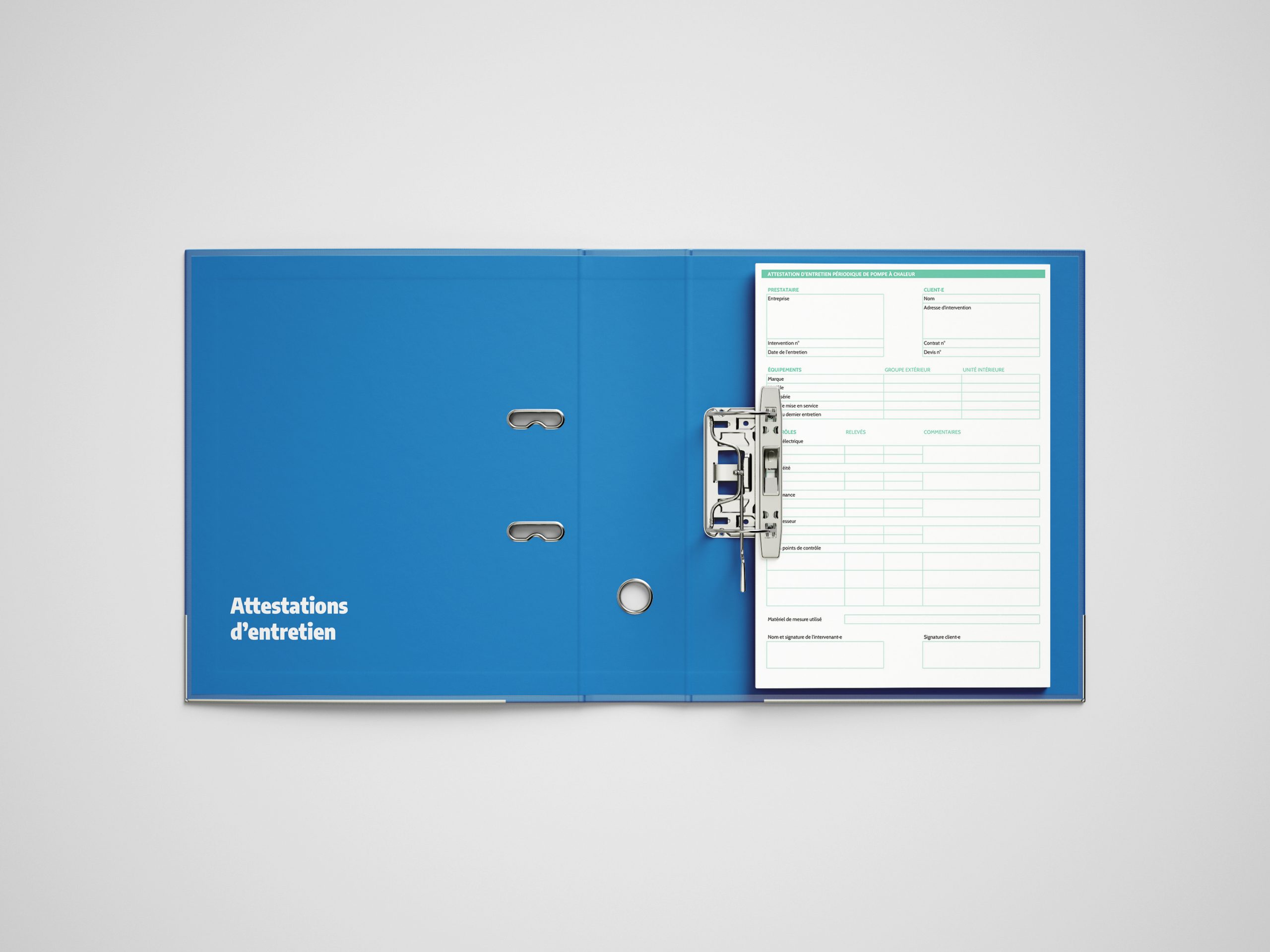 fiche attestation entretien pompe à chaleur